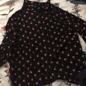 Black Flower button down